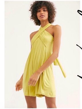 Free People Beach Chartreuse Redondo Multi-way Tube Top Romper |Medium|